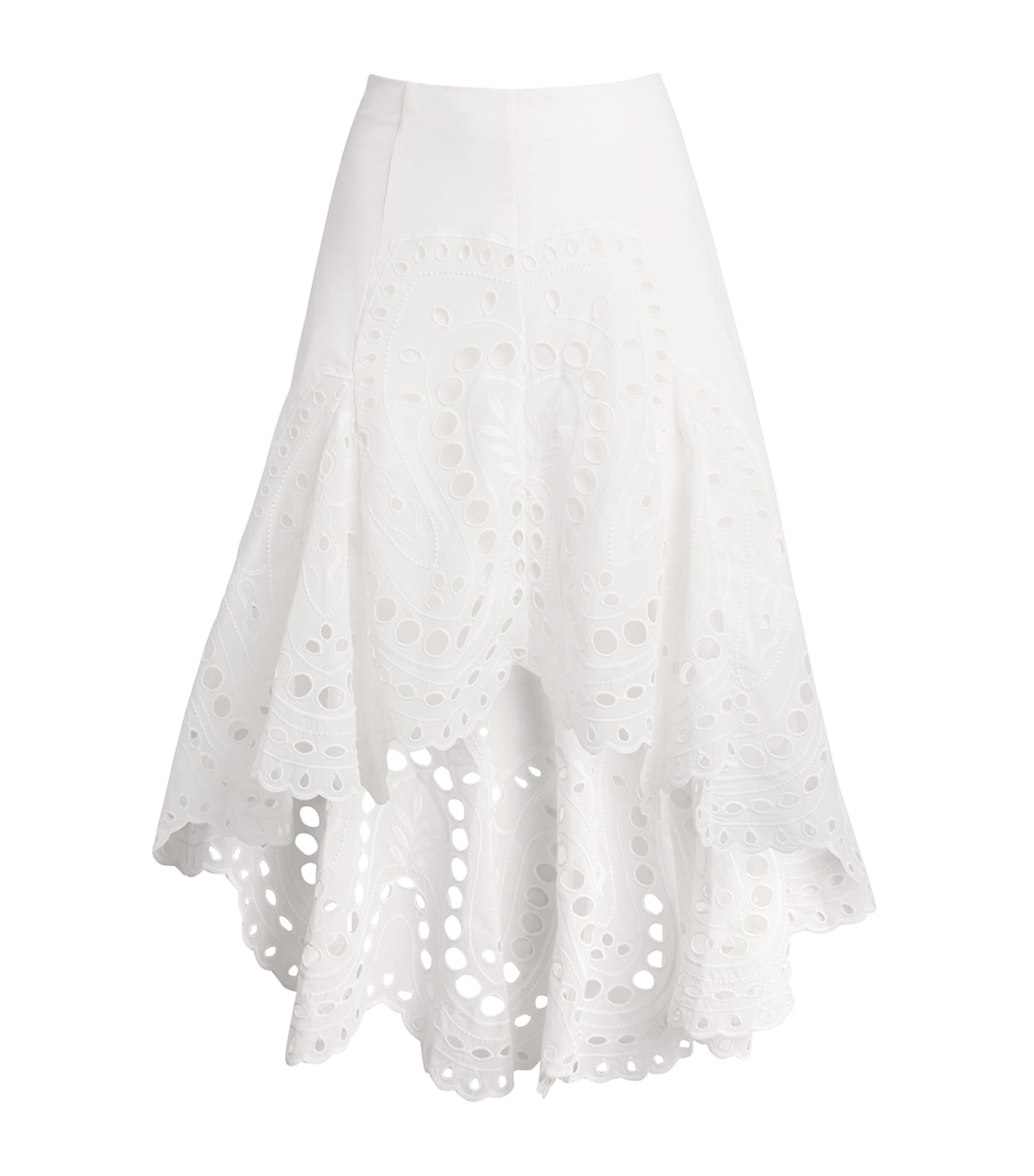 Broderie Anglaise Fin Midi Skirt