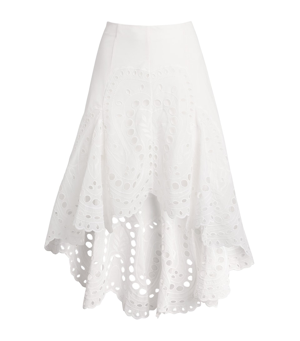 Broderie Anglaise Fin Midi Skirt