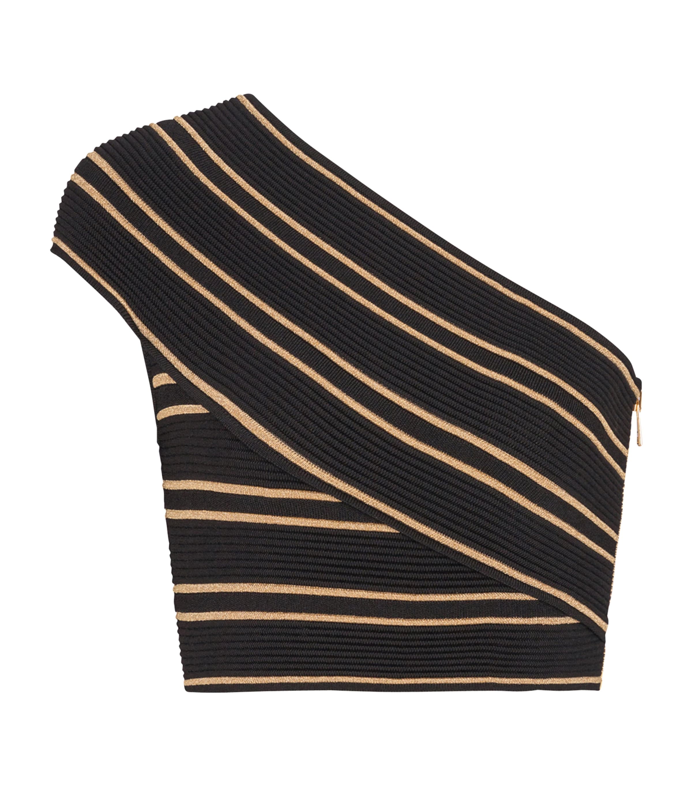 Metallic One-Shoulder Top