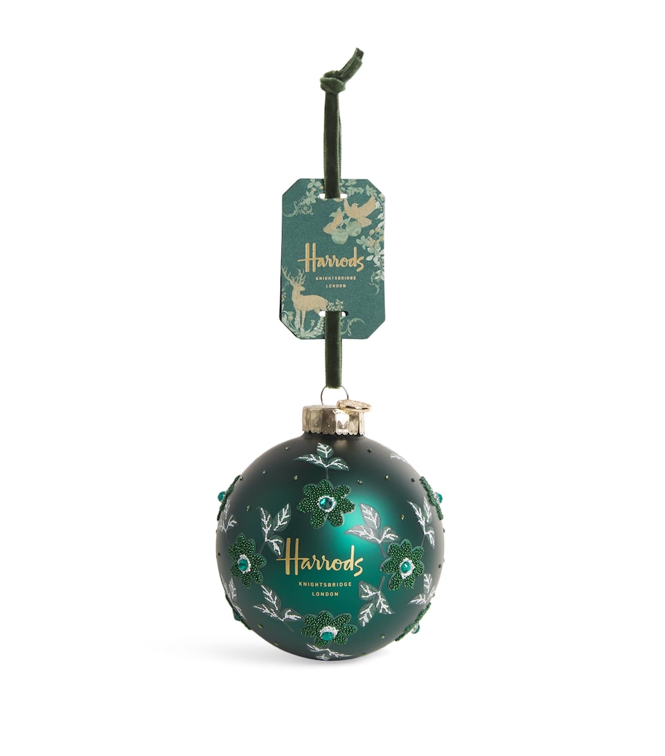 Floral-Embellished Logo Bauble