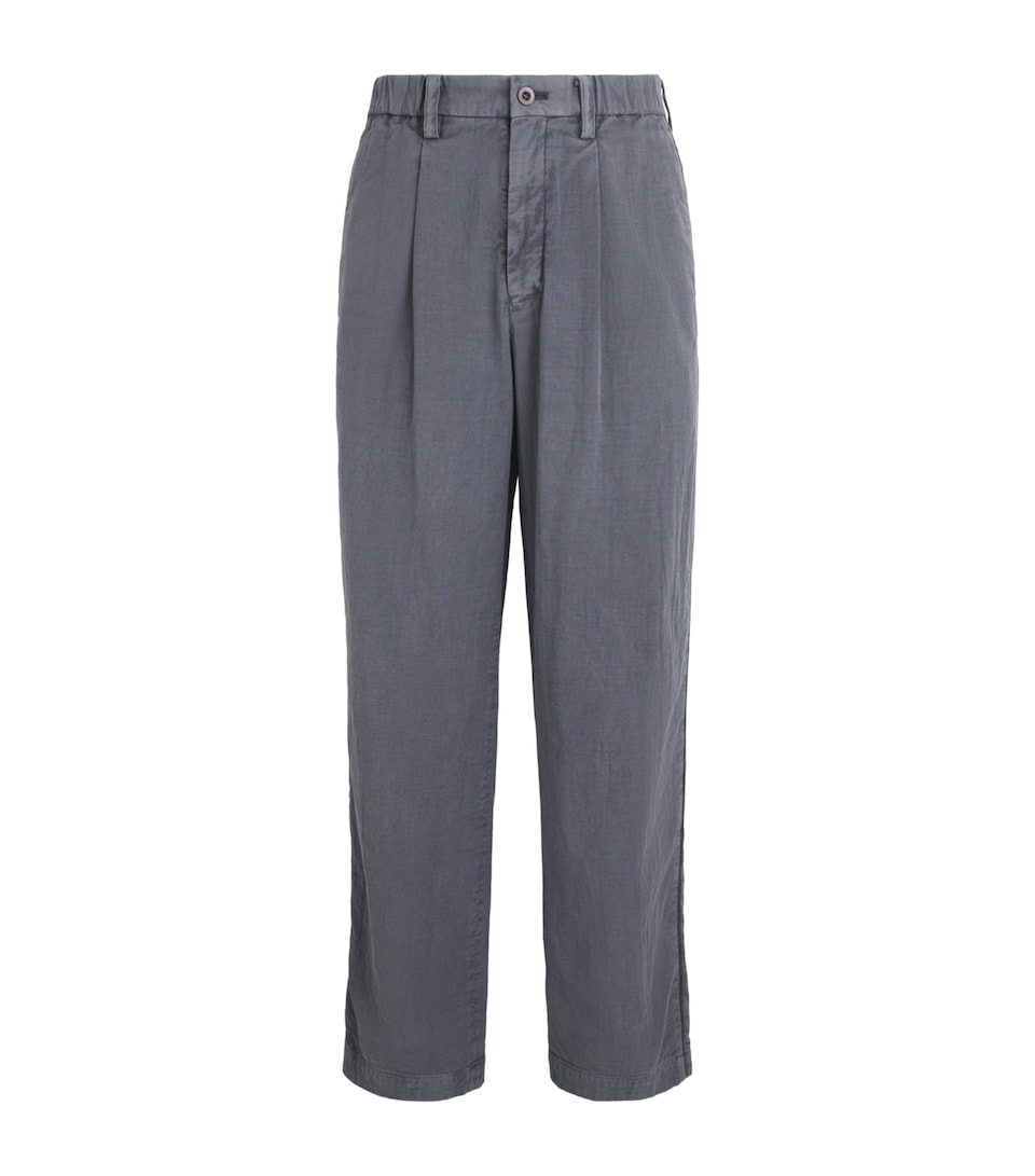 IM MEN Mens Cotton Pigment-Dyed Trousers Charcoal Gray