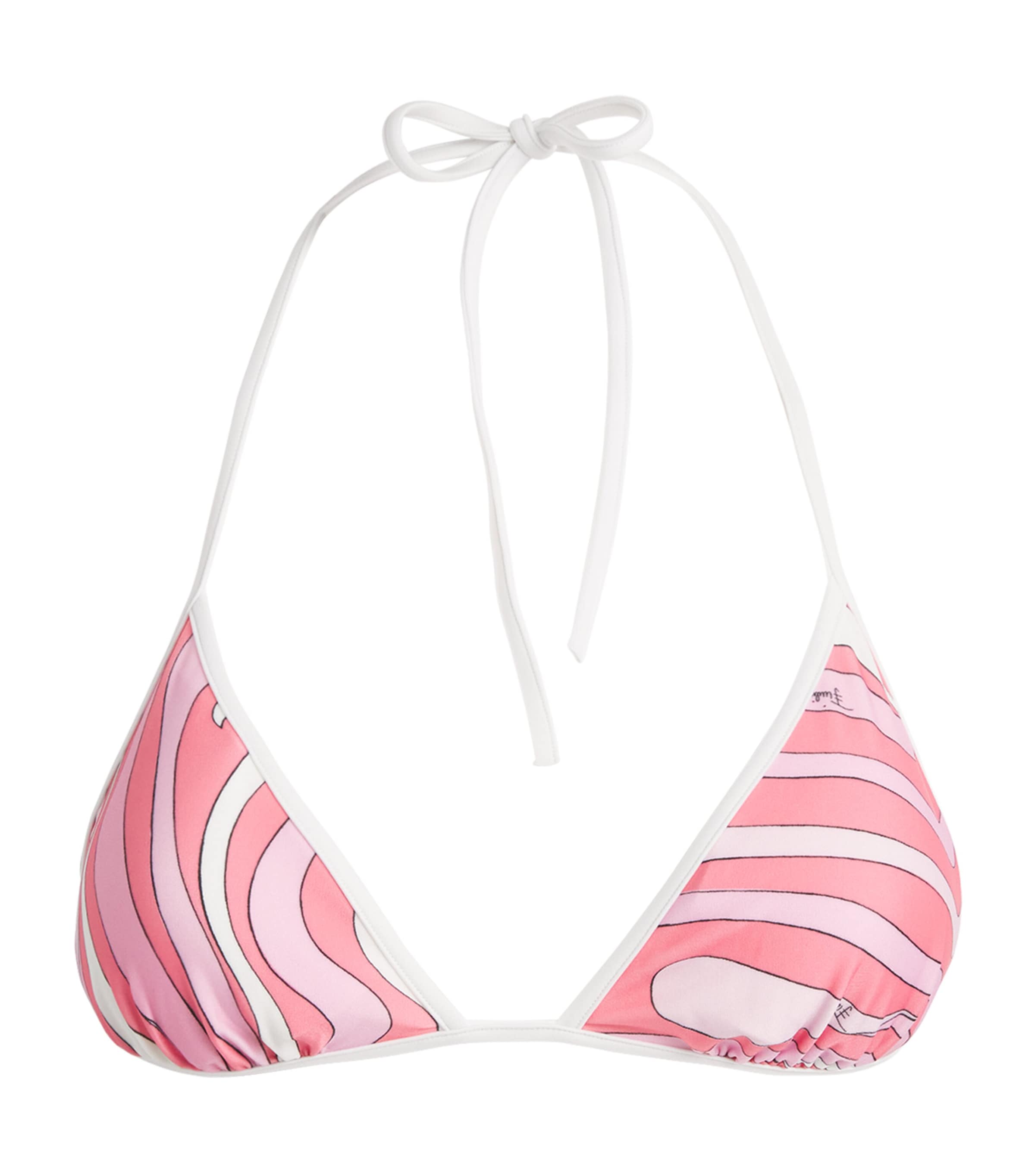 PUCCI Womens Printed Triangle Bikini Top Pink