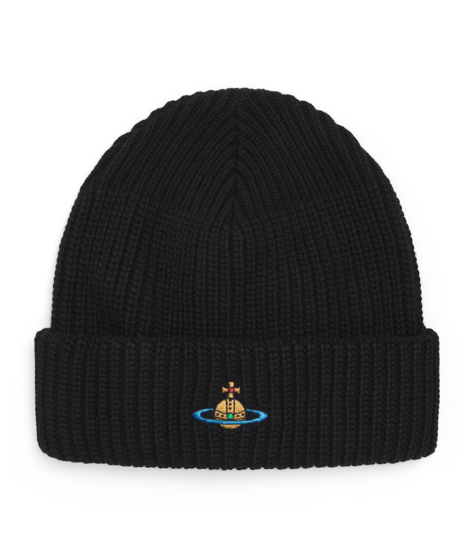 Vivienne Westwood Wool Sporty Beanie Black