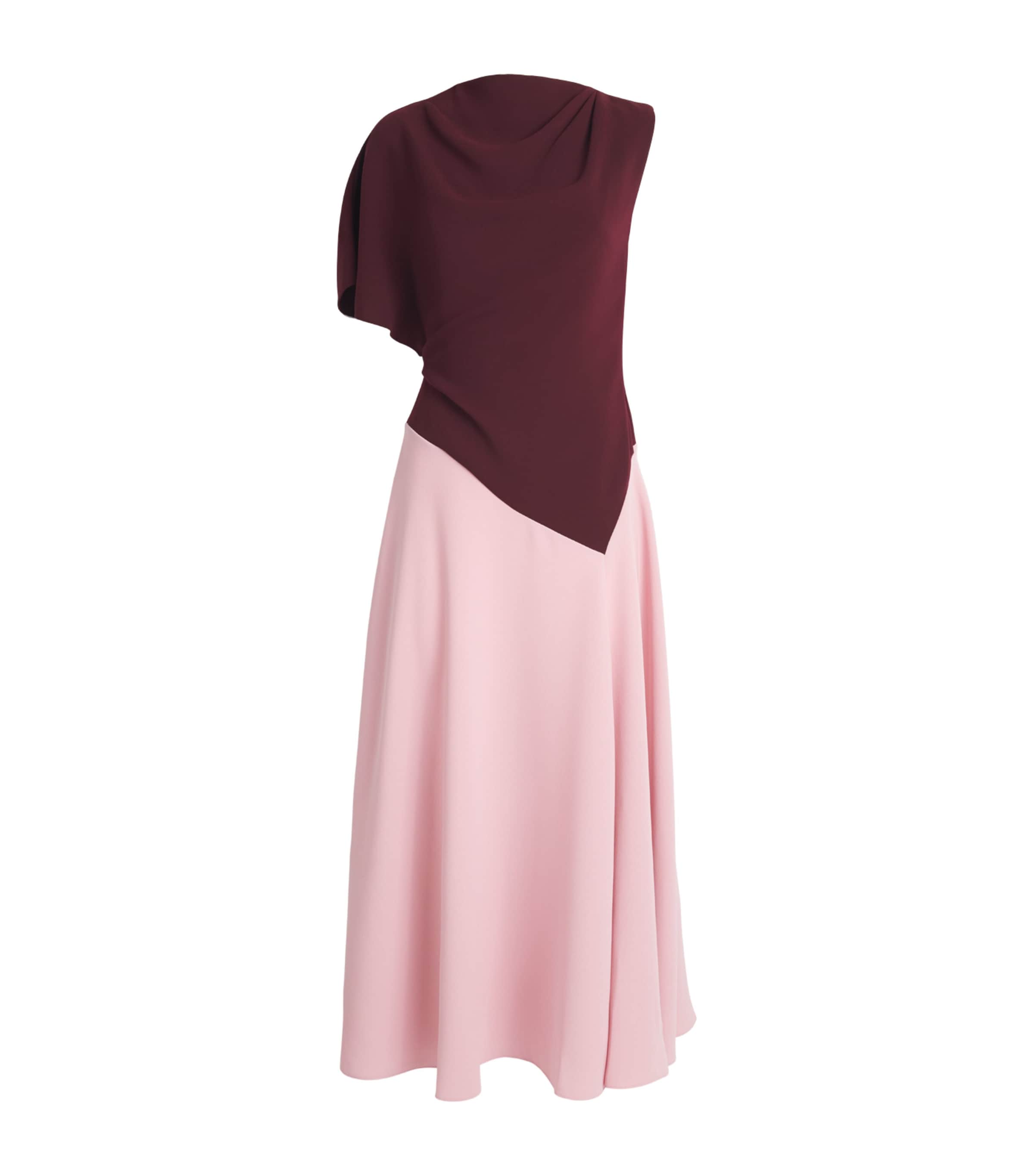 Roksanda Womens Crepe One-Shoulder Oryn Midi Dress Calliope/pink