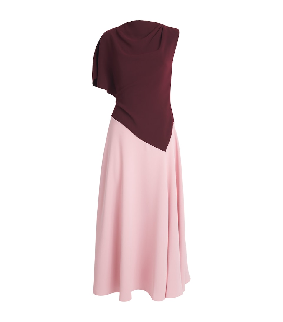 Roksanda Womens Crepe One-Shoulder Oryn Midi Dress Calliope/pink