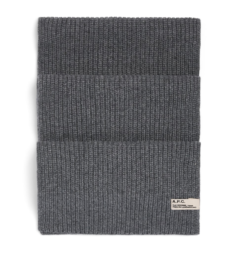 A.P.C. Wool-Cashmere Sasha Scarf Lad Anthracite