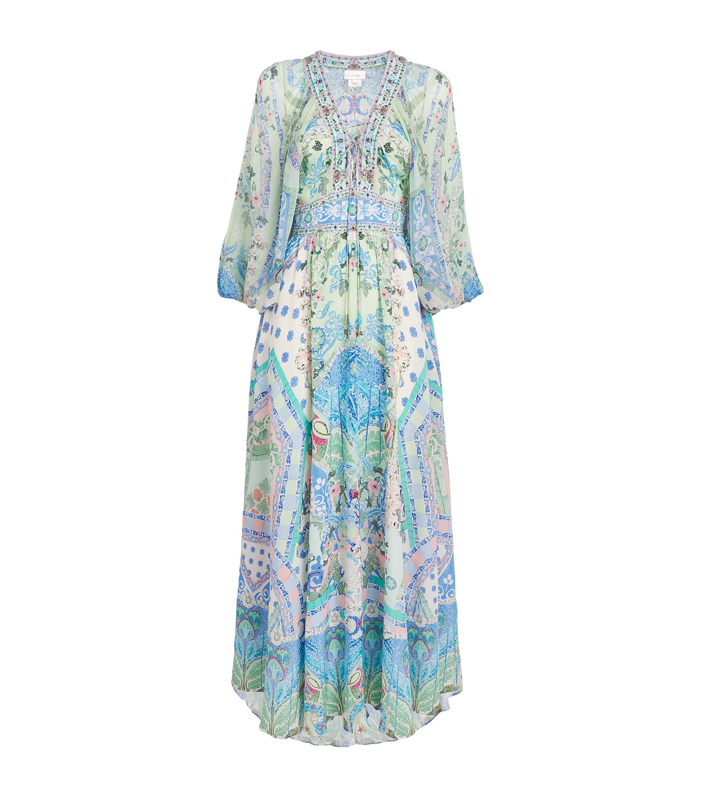 Silk Embellished Maxi Dress