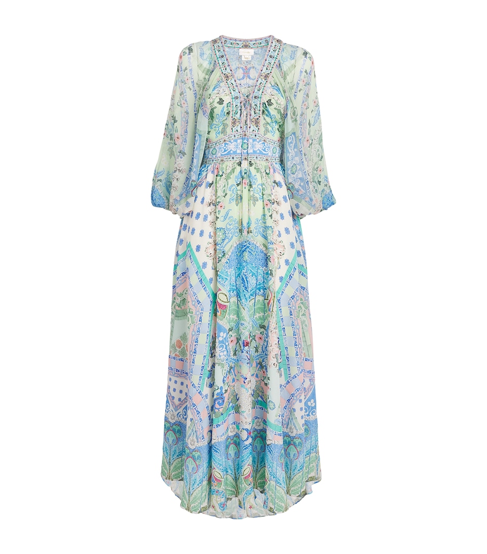 Silk Embellished Maxi Dress