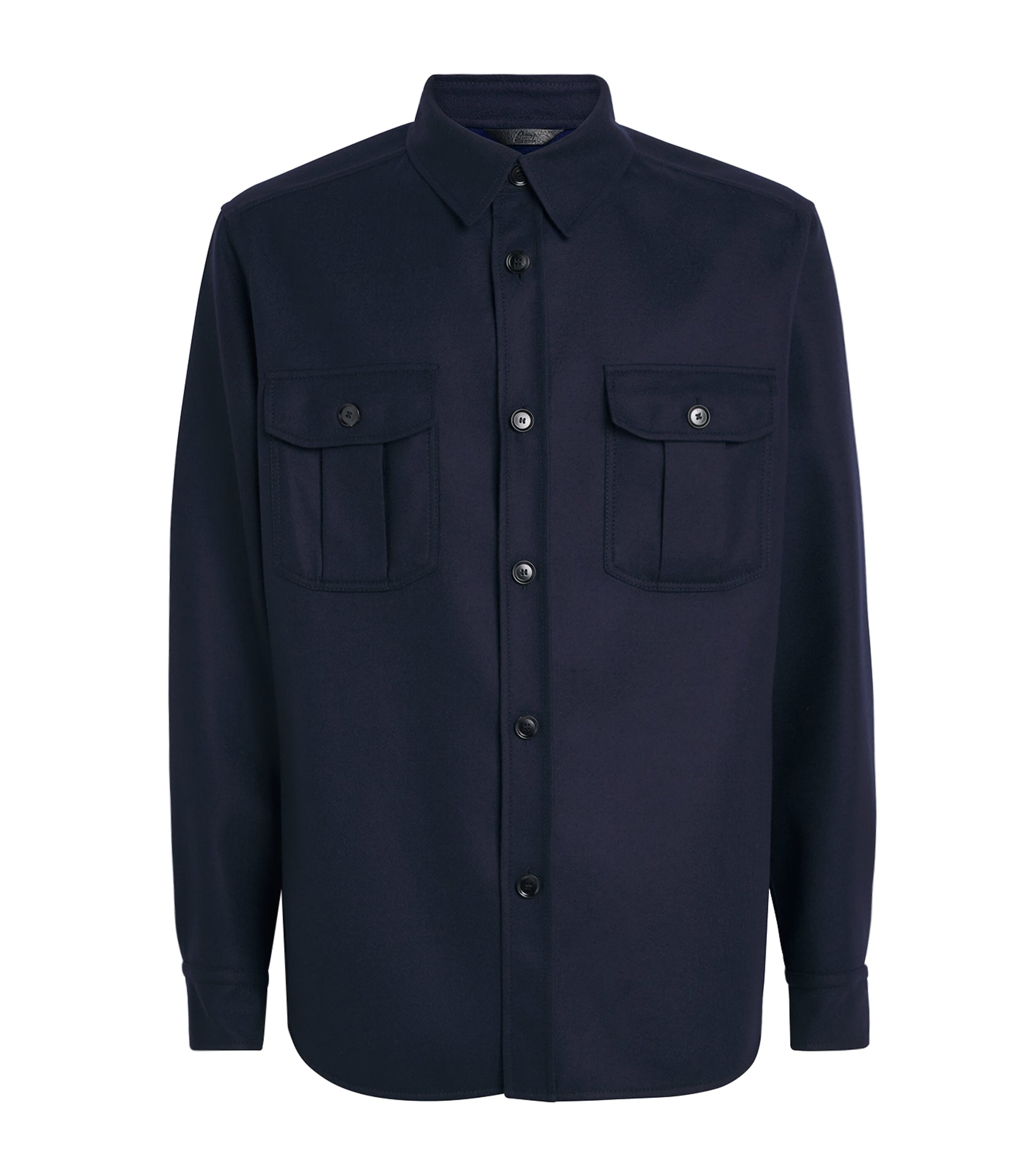 Brioni Mens Wool Twin-Pocket Overshirt