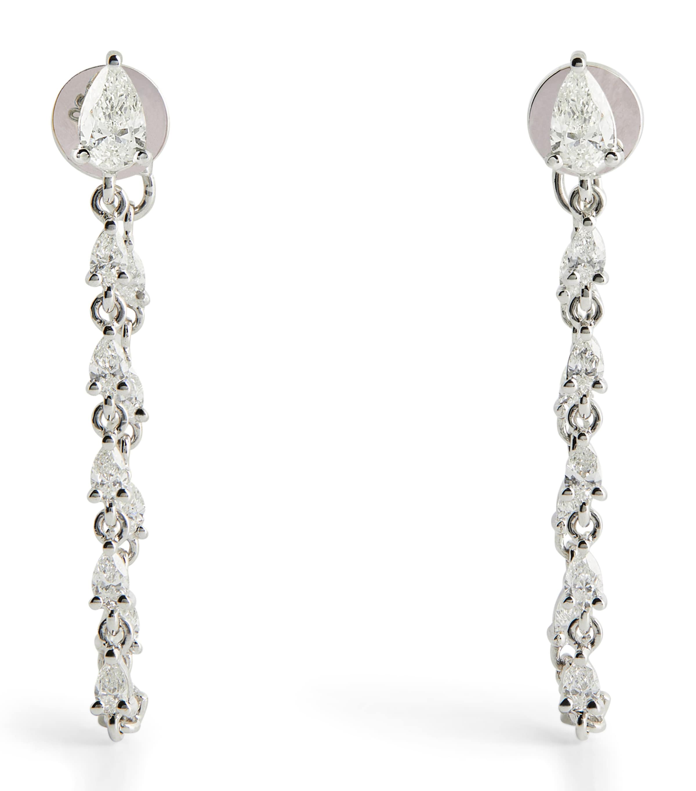 White Gold and Diamond Loop Earrings