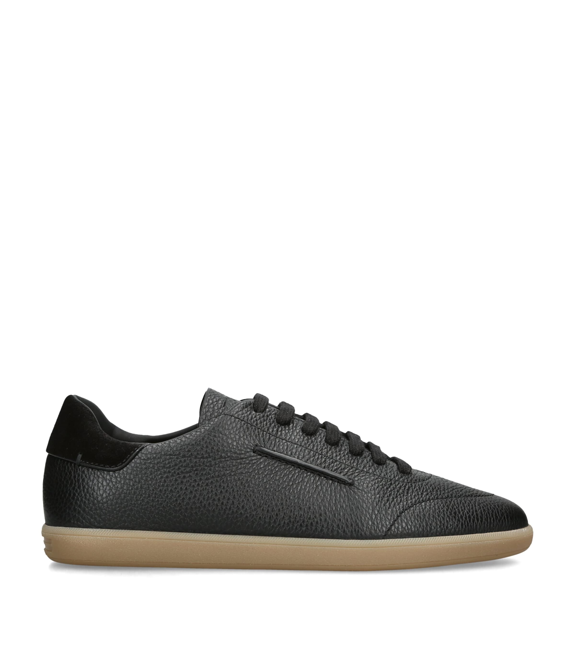Zegna Grained Leather 232 Sneakers Black