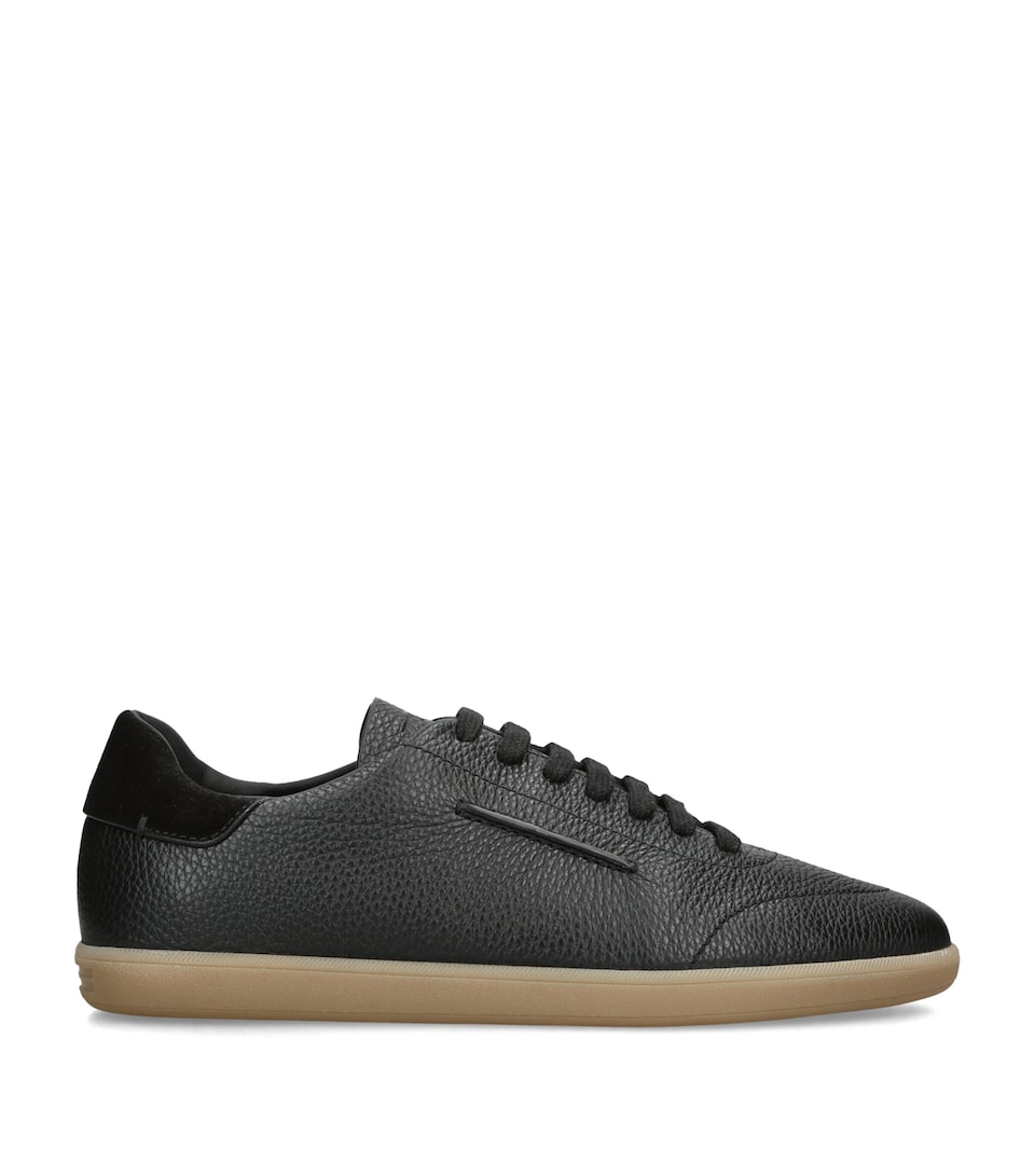 Zegna Grained Leather 232 Sneakers Black