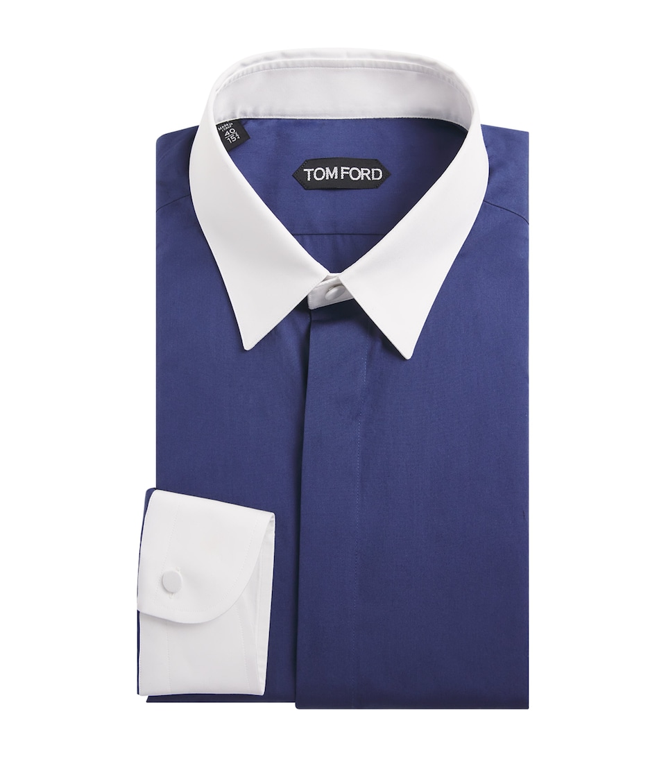 Cotton Contrast Collar and Cuffs Shirt