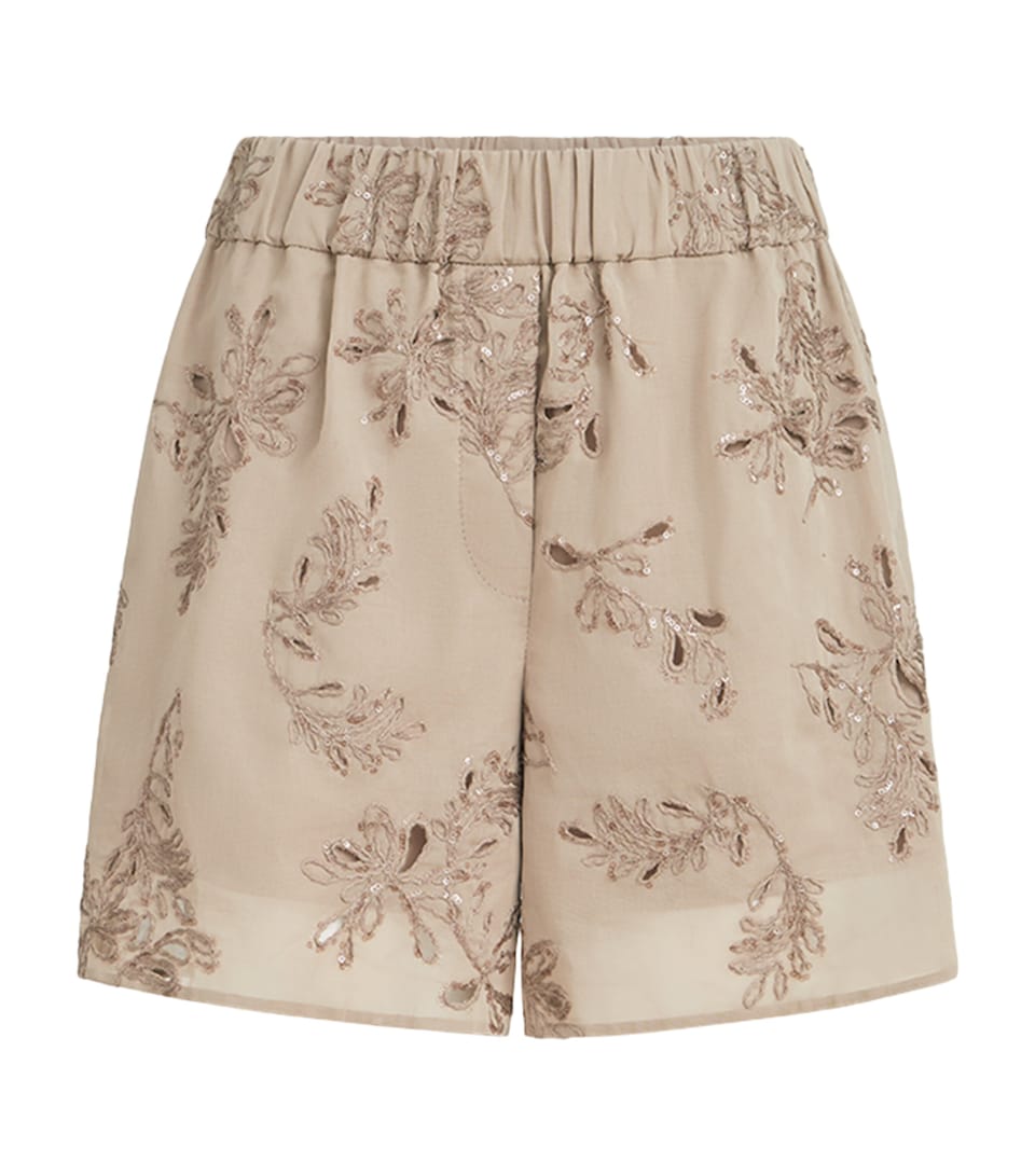 Brunello Cucinelli Womens Cotton Organza Bermuda Shorts