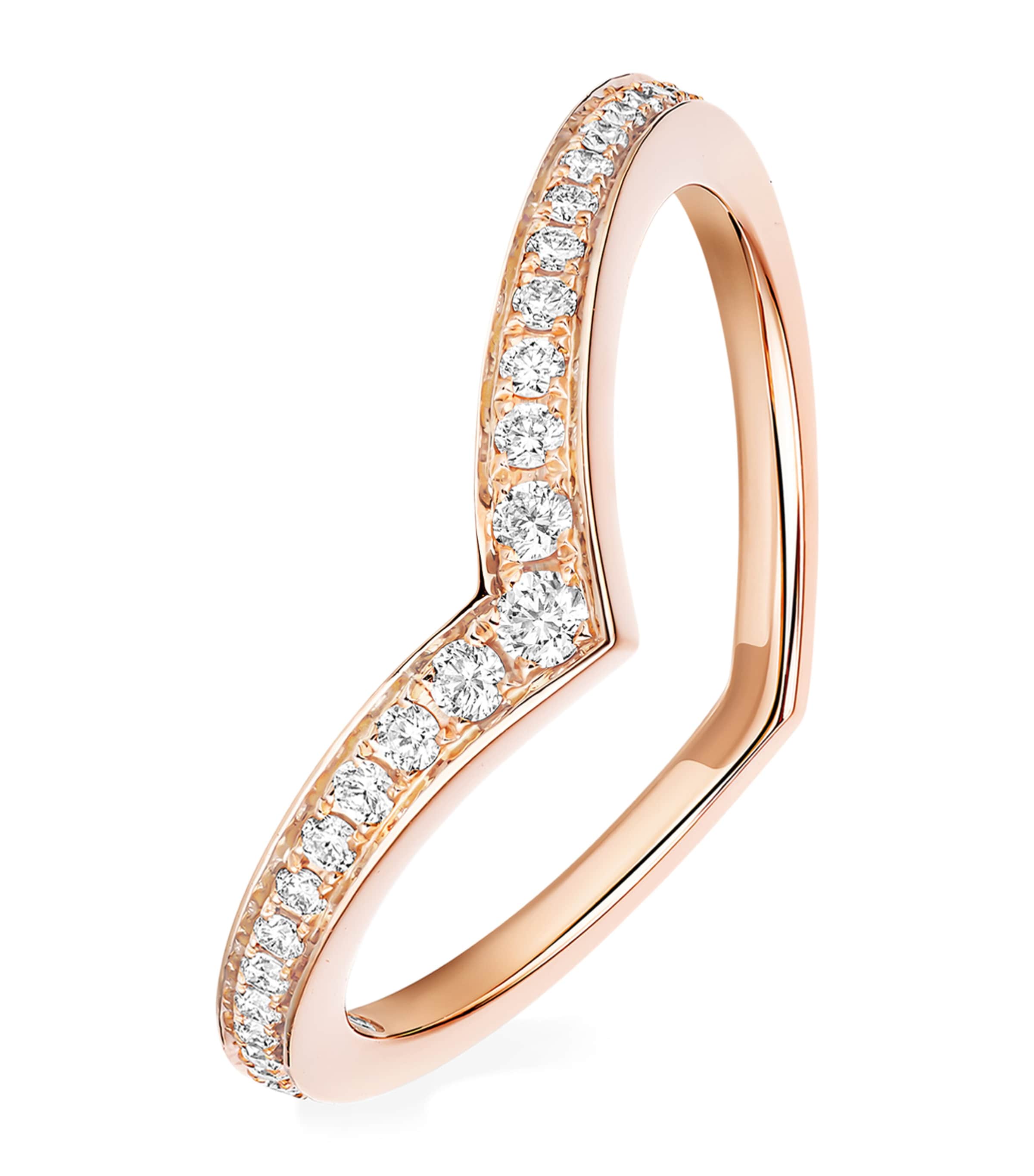 Messika Fiery Rose Gold and Pavé Diamond Wedding Ring Pink Gold