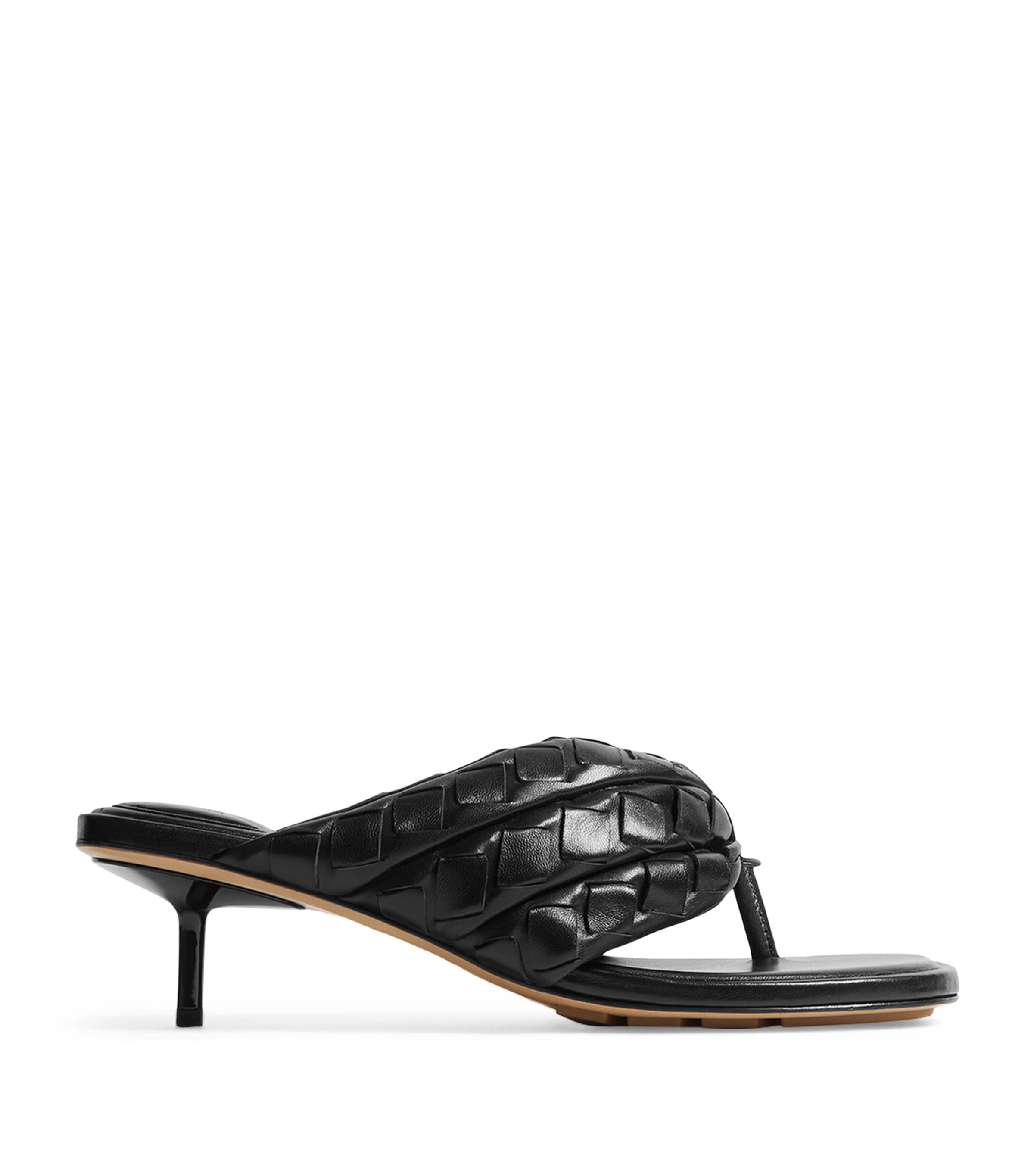 Bottega Veneta Leather Kitten Heel Sandals 50