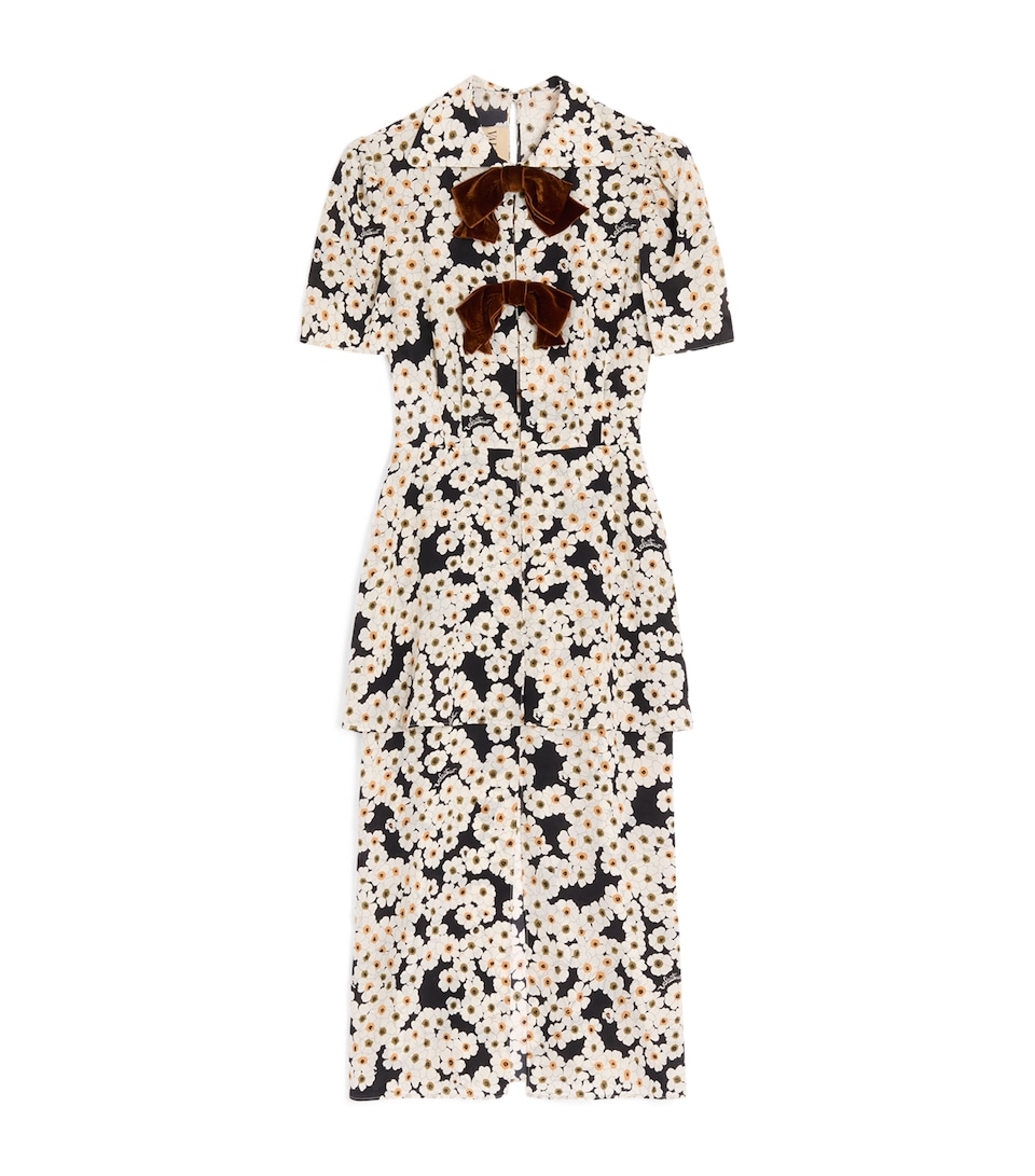 Silk Floral Midi Dress