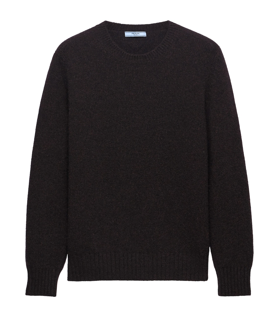Prada Womens Virgin Wool-Cashmere Sweatshirt Brown