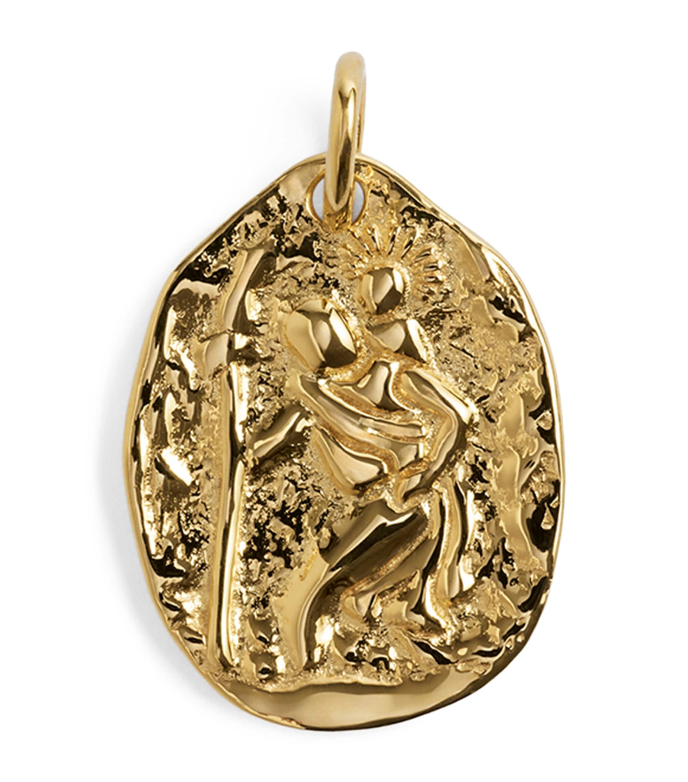 Monica Vinader Gold Vermeil Talisman St Christopher Pendant Gold
