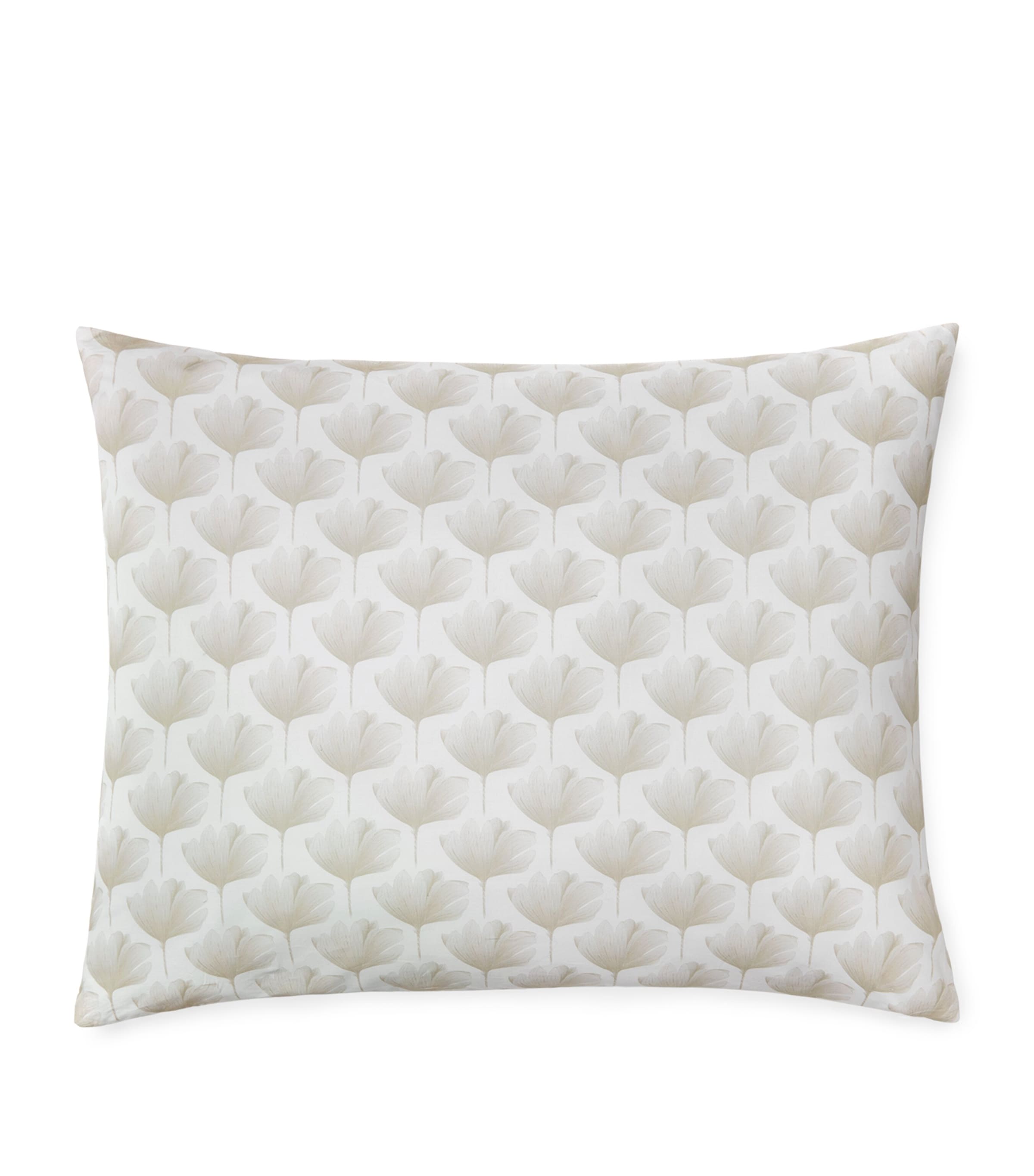 Sferra Cotton Edna Square Pillowcase (65cm x 65cm) White/beige