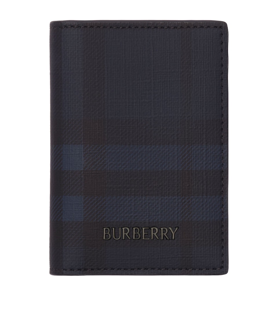 Burberry City Check Folding Card Holder Navy