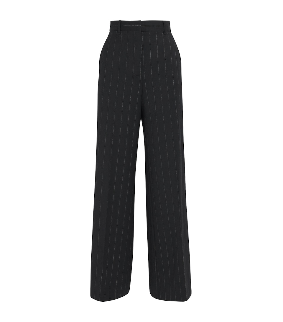 Metallic Pinstripe Tailored Trousers