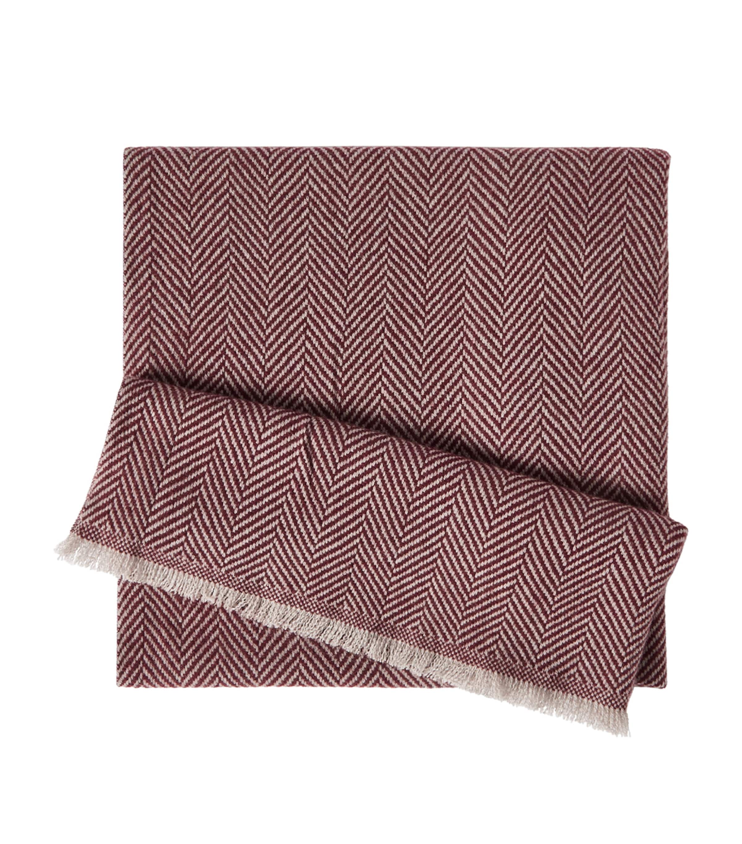Brunello Cucinelli Mens Cashmere Chevron Scarf