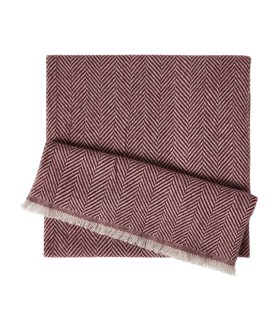 Brunello Cucinelli Mens Cashmere Chevron Scarf