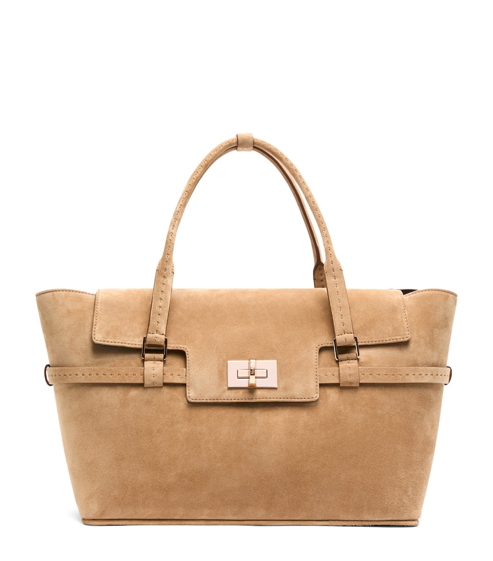 Max Mara Suede Tote Bag Beige