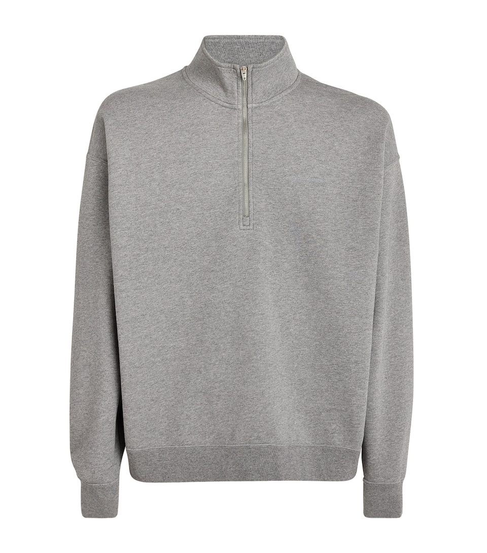Canada Goose Mens Organic Cotton Rove Quarter-Zip Sweatshirt Stone Heather