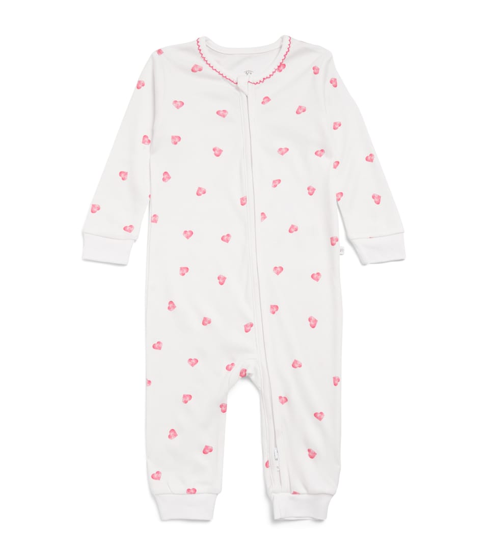 Rosa & Blue Cotton Heart All-In-One (9-12 Months) White