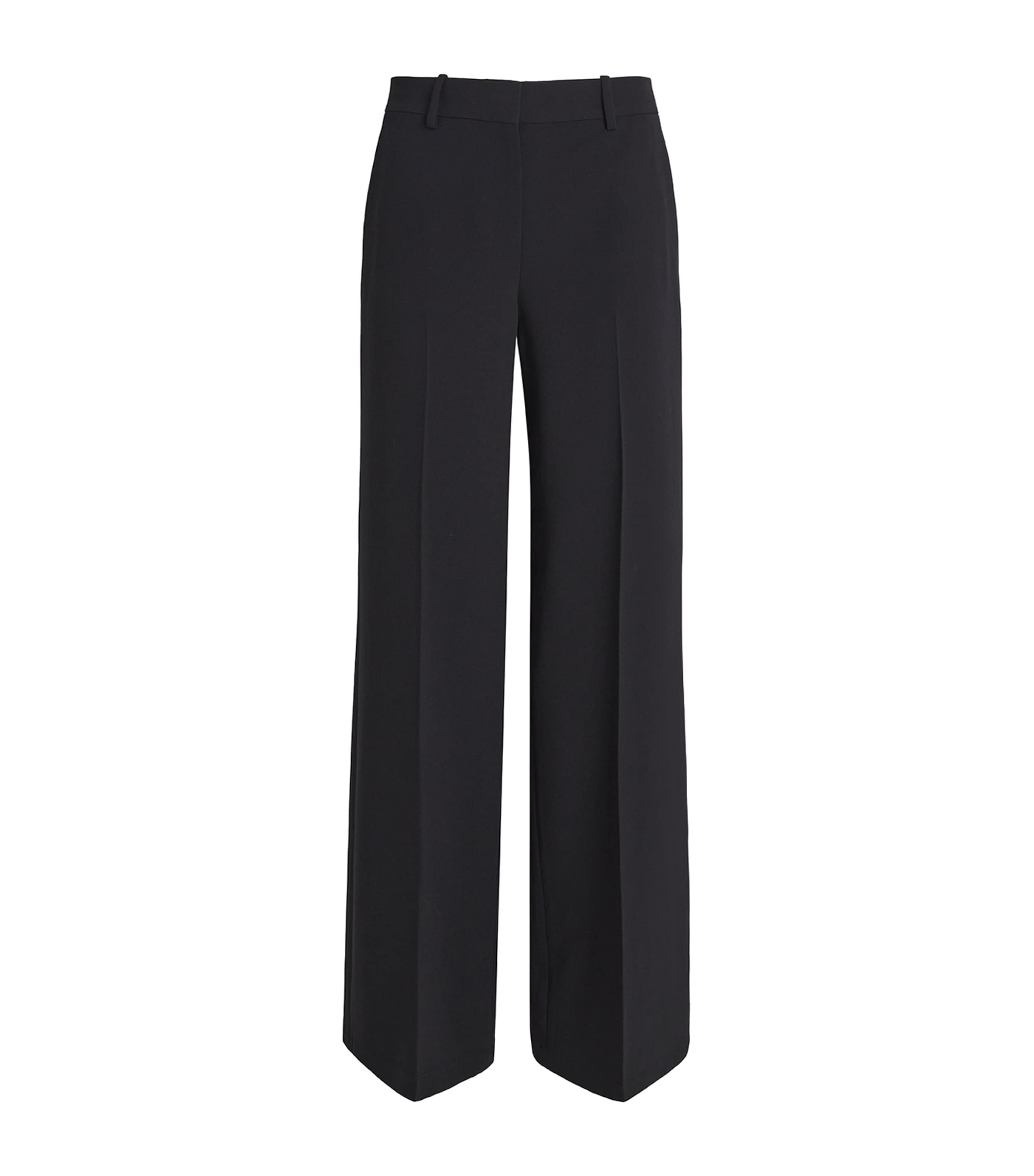Stretch Wide-Leg Tailored Trousers