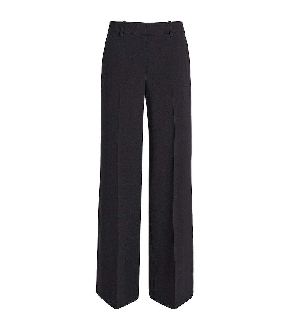 Stretch Wide-Leg Tailored Trousers