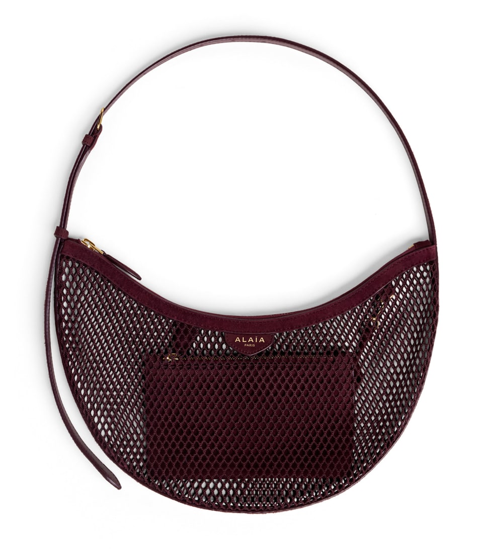 Alaïa Small One Piece Demi Lune Shoulder Bag Garnet Red