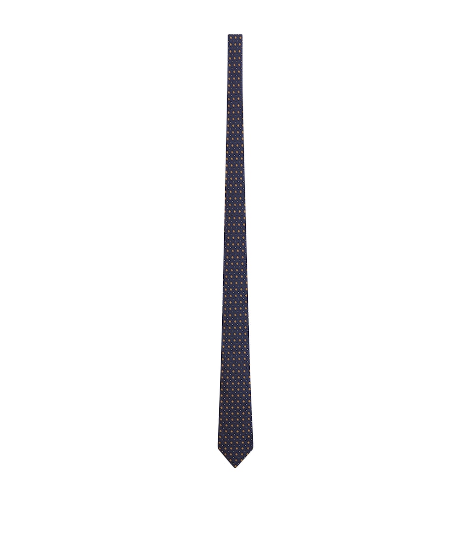 Saint Laurent Silk Geometric-Pattern Tie