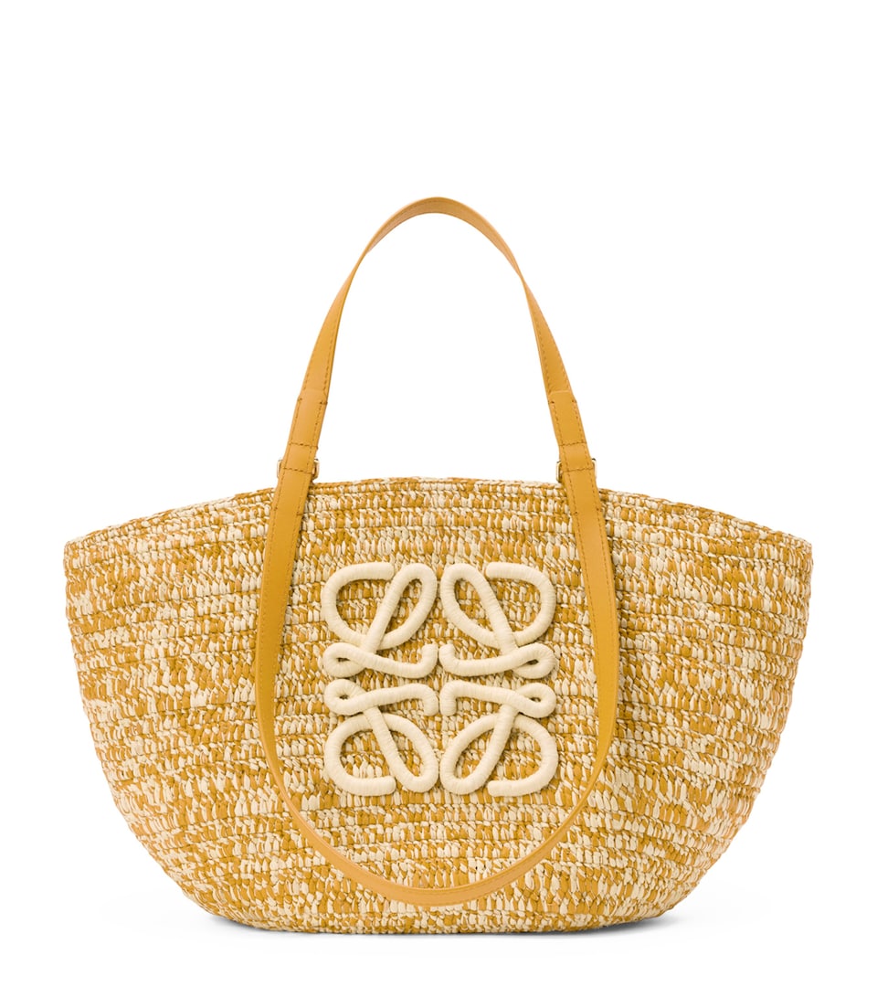 LOEWE x Paula’s Ibiza Medium Raffia Eclipse Basket Bag Mustard