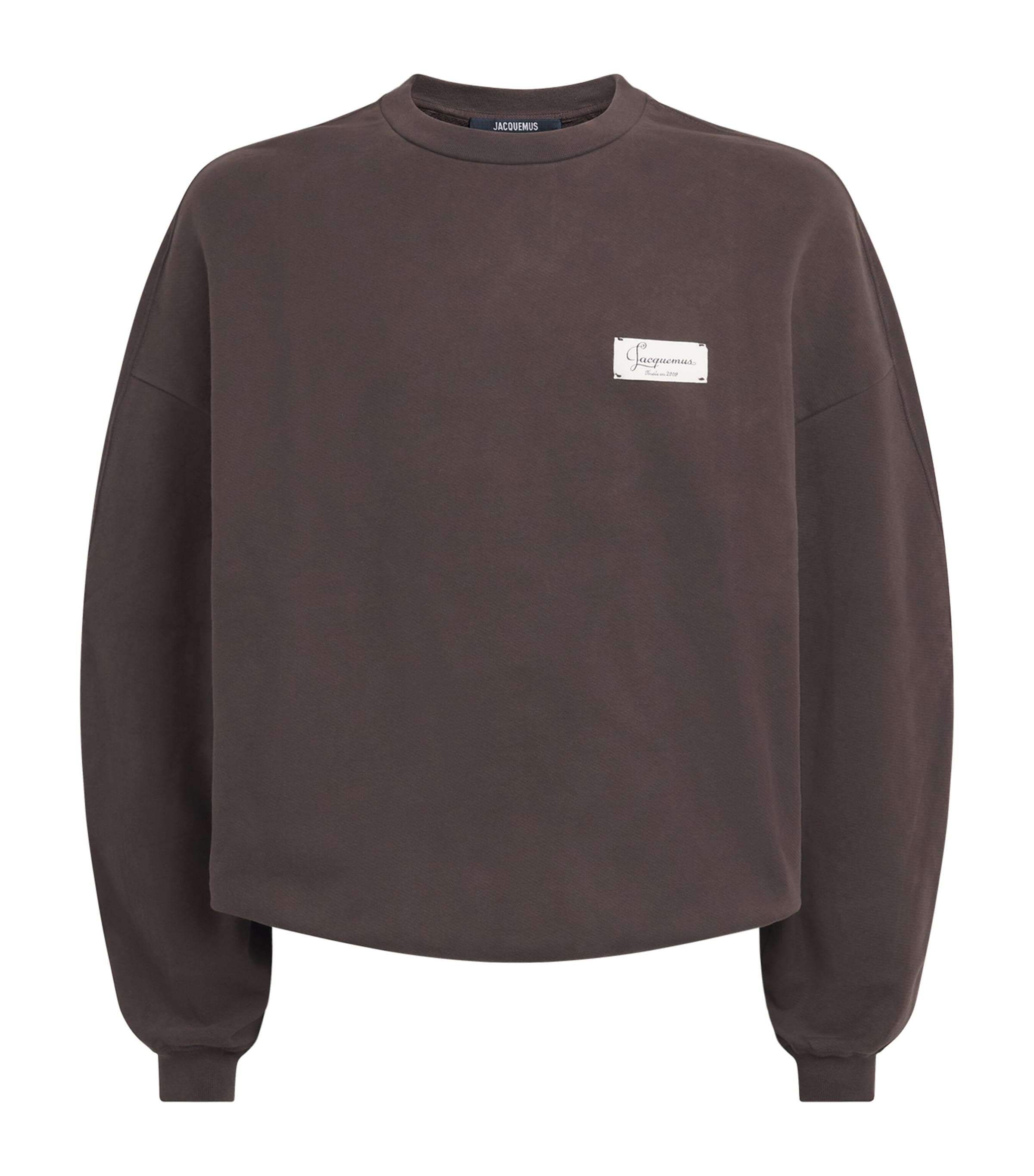 Jacquemus Mens Cotton Oversized Logo Sweatshirt Dark Brown