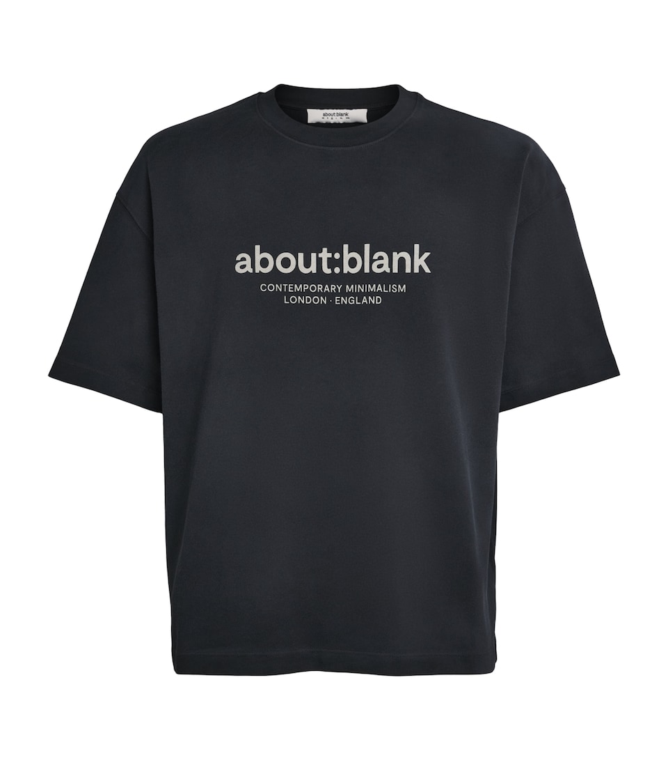 about:blank Mens Cotton Logo Garcon T-Shirt Black