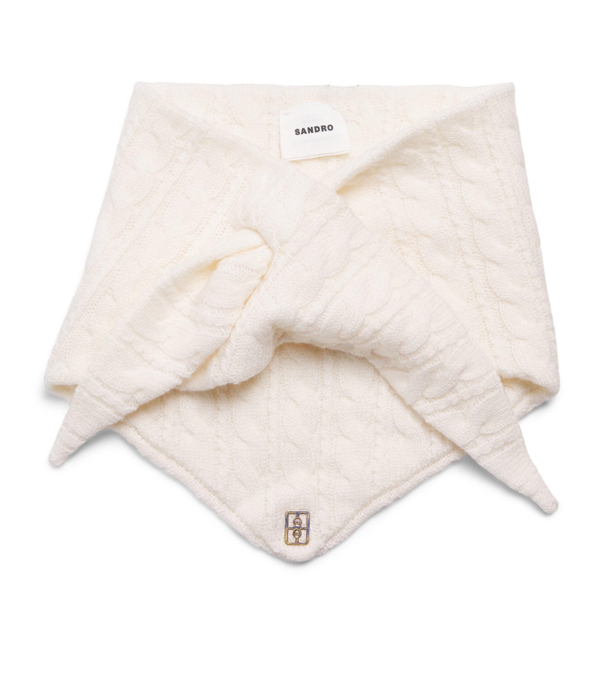 Wool-Cashmere Cable-Knit Neckerchief