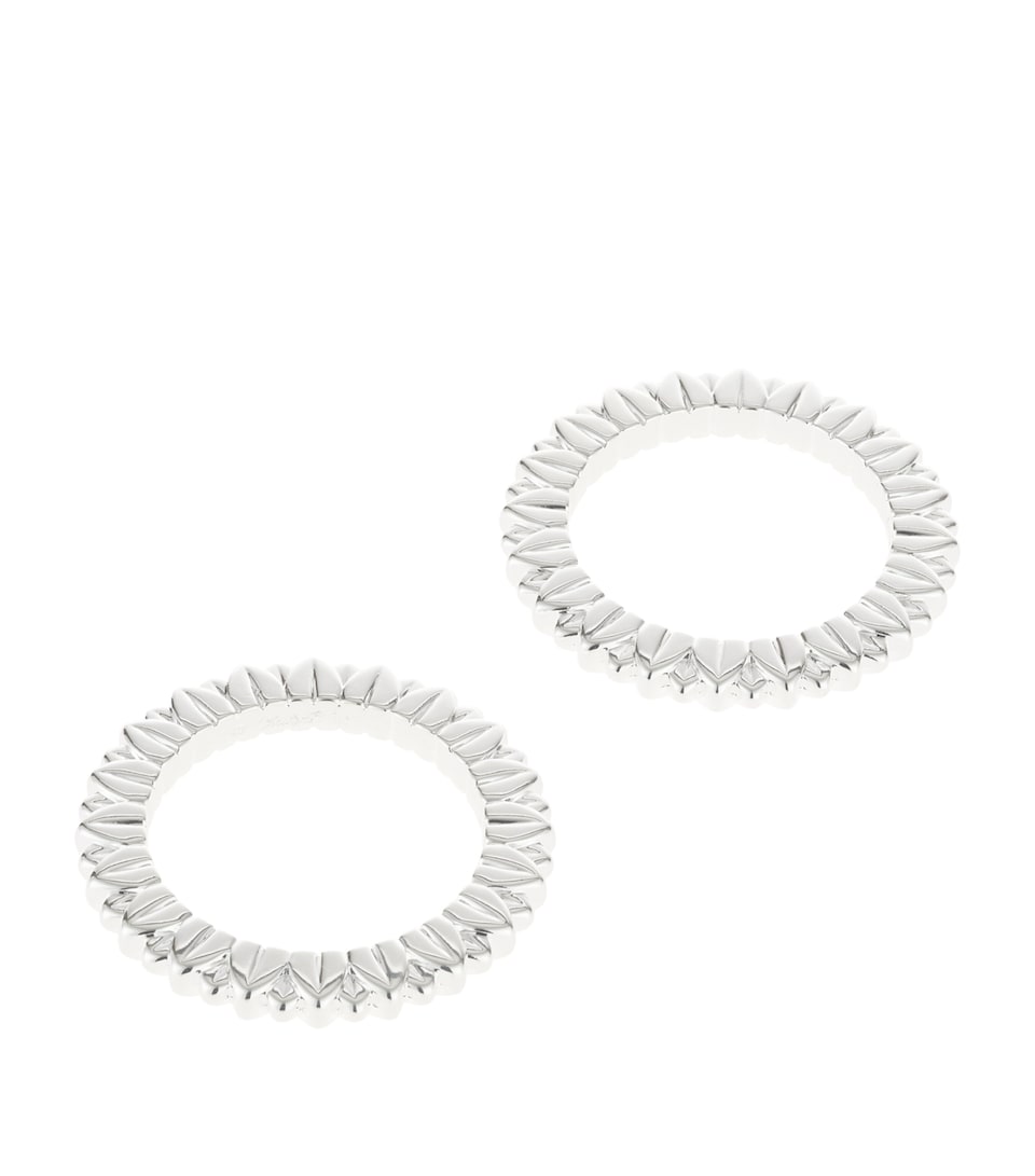 Christofle Set of 2 Silver-Plated Palmettes Napkin Rings Silver