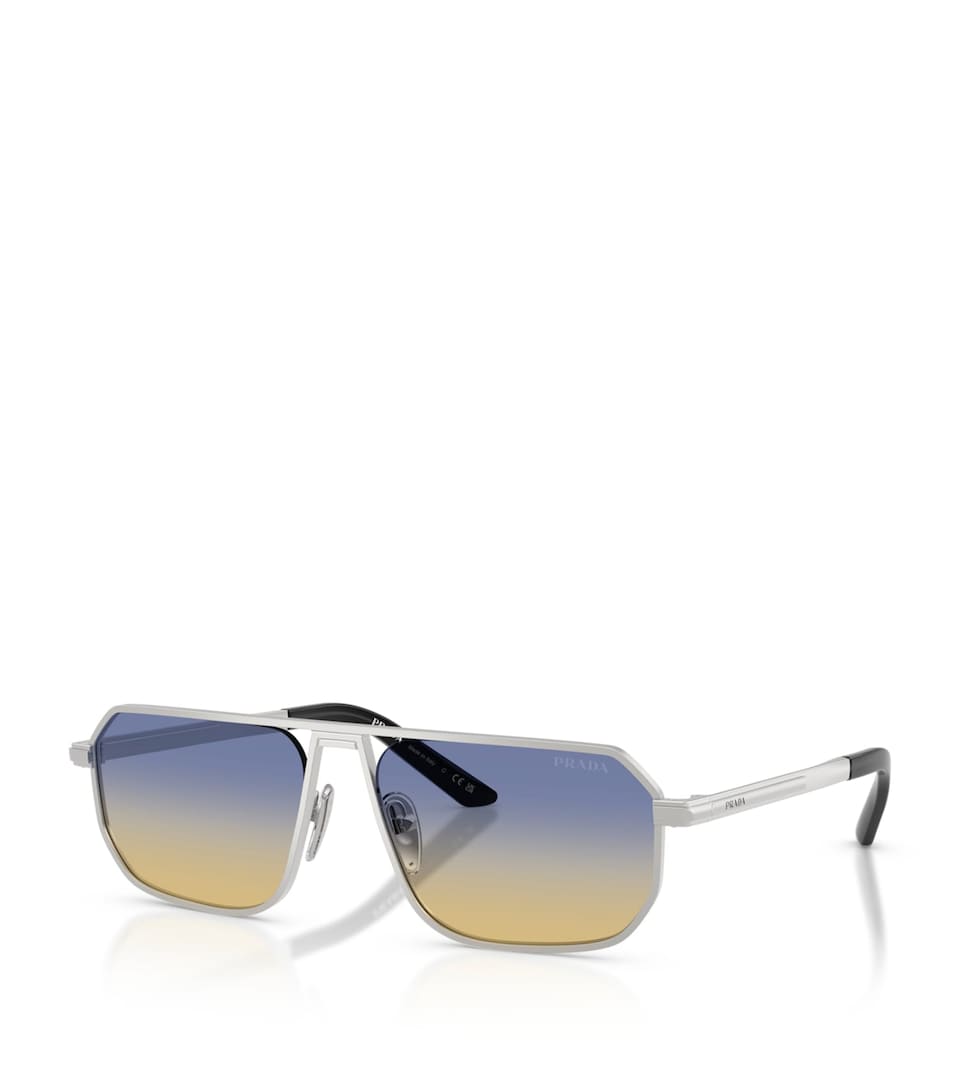 Prada Steel Pillow Sunglasses Silver