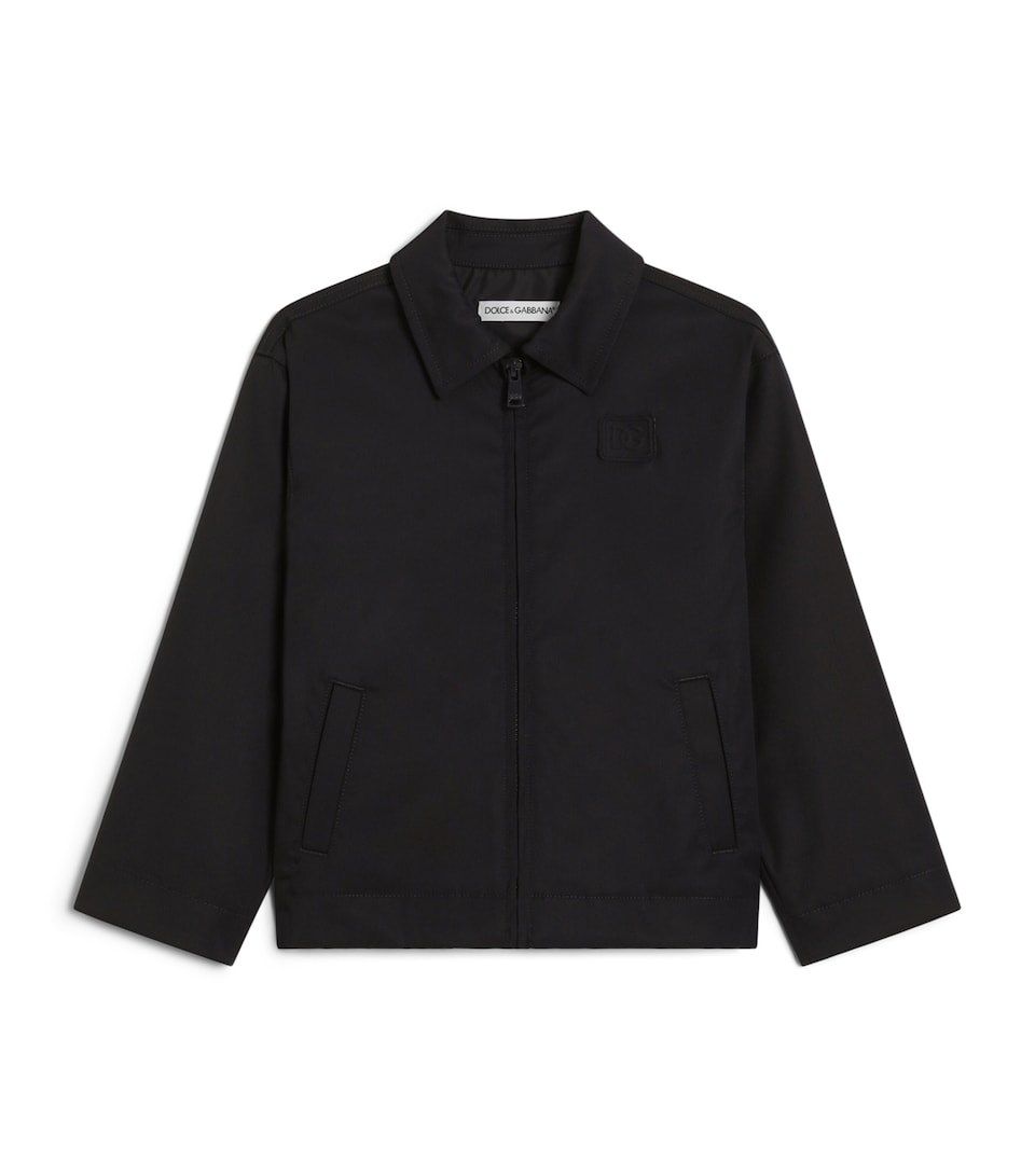 Dolce&Gabbana Kids Twill Logo Jacket (3-30 Months) Very Dark Bl