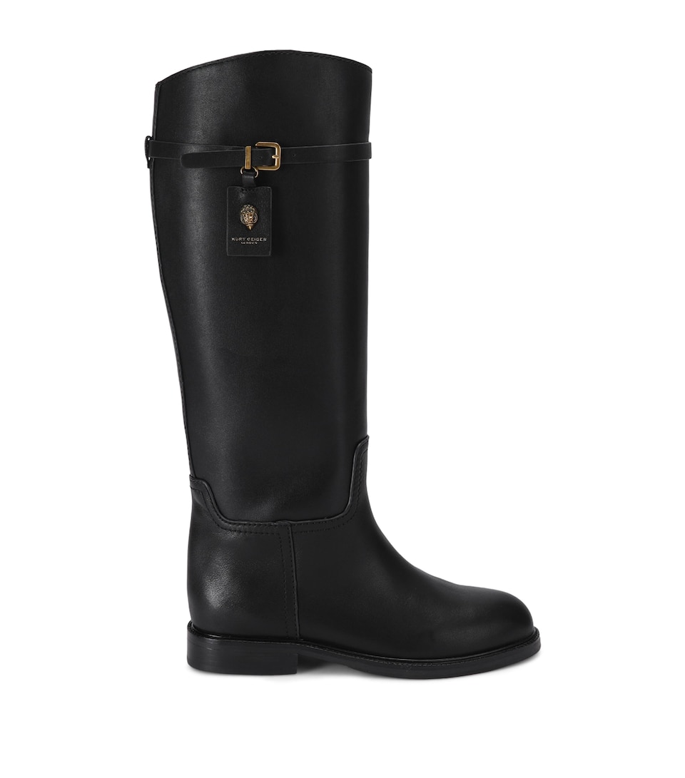 Kurt Geiger London Leather Sloane Riding Boots Black