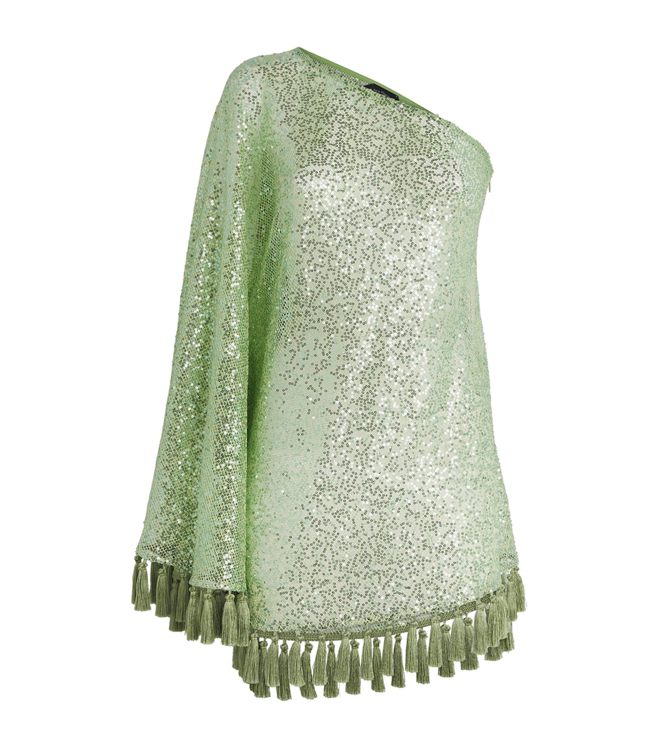 Taller Marmo Womens Sequin Es Trenc Mini Dress Acid Green