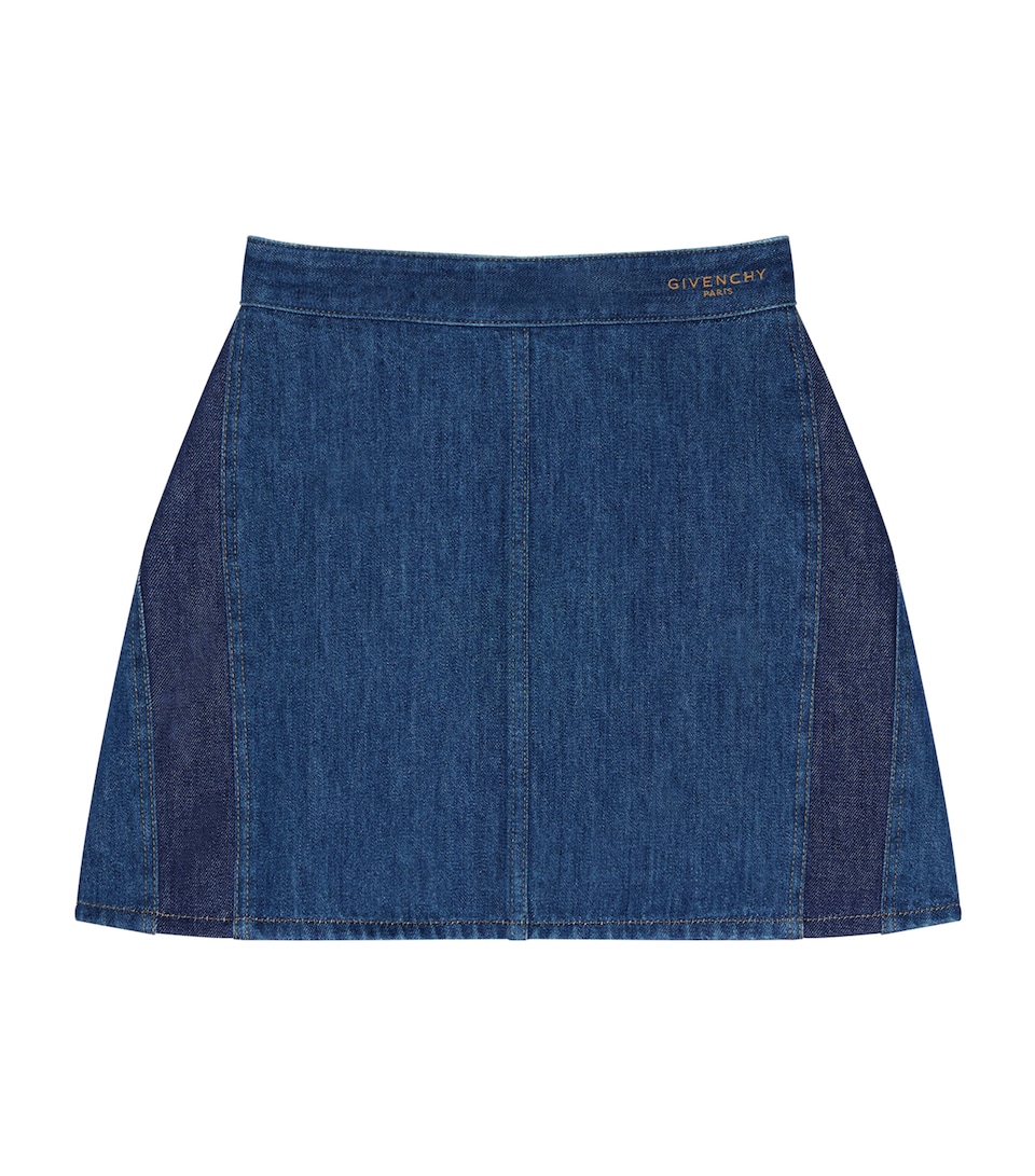 Givenchy Womens Inverted Seam-Detail Denim Mini Skirt