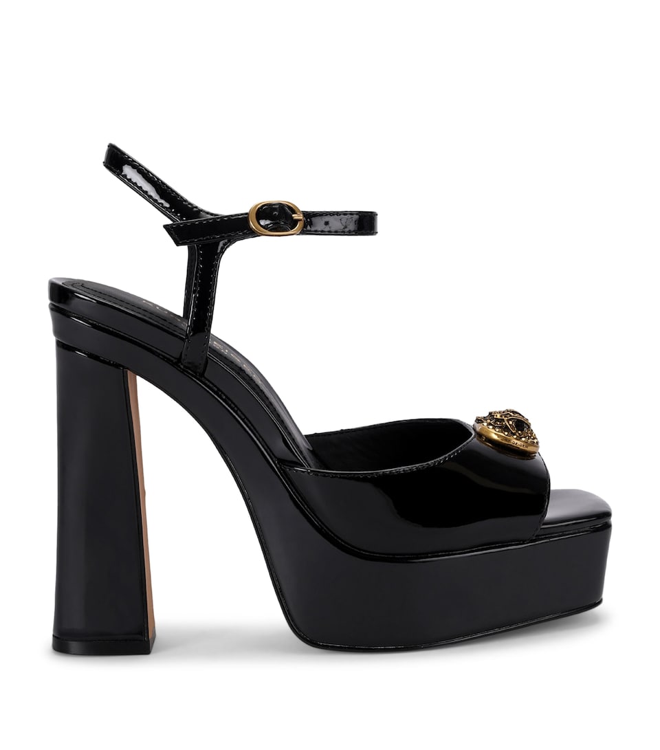 Kurt Geiger London Patent Chelsea Platform Heels 130 Black