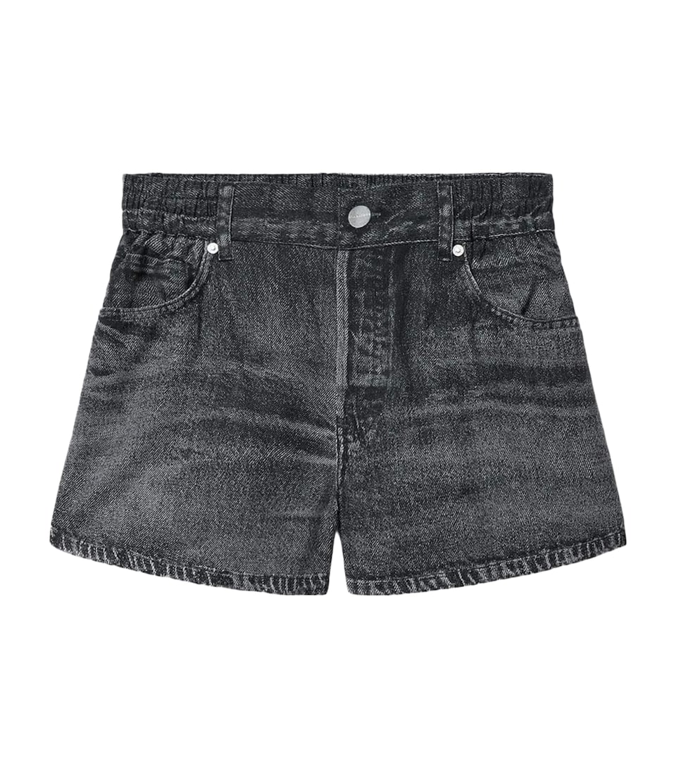 AllSaints Womens Denim Illusion Print Tyler Shorts Illusion Black