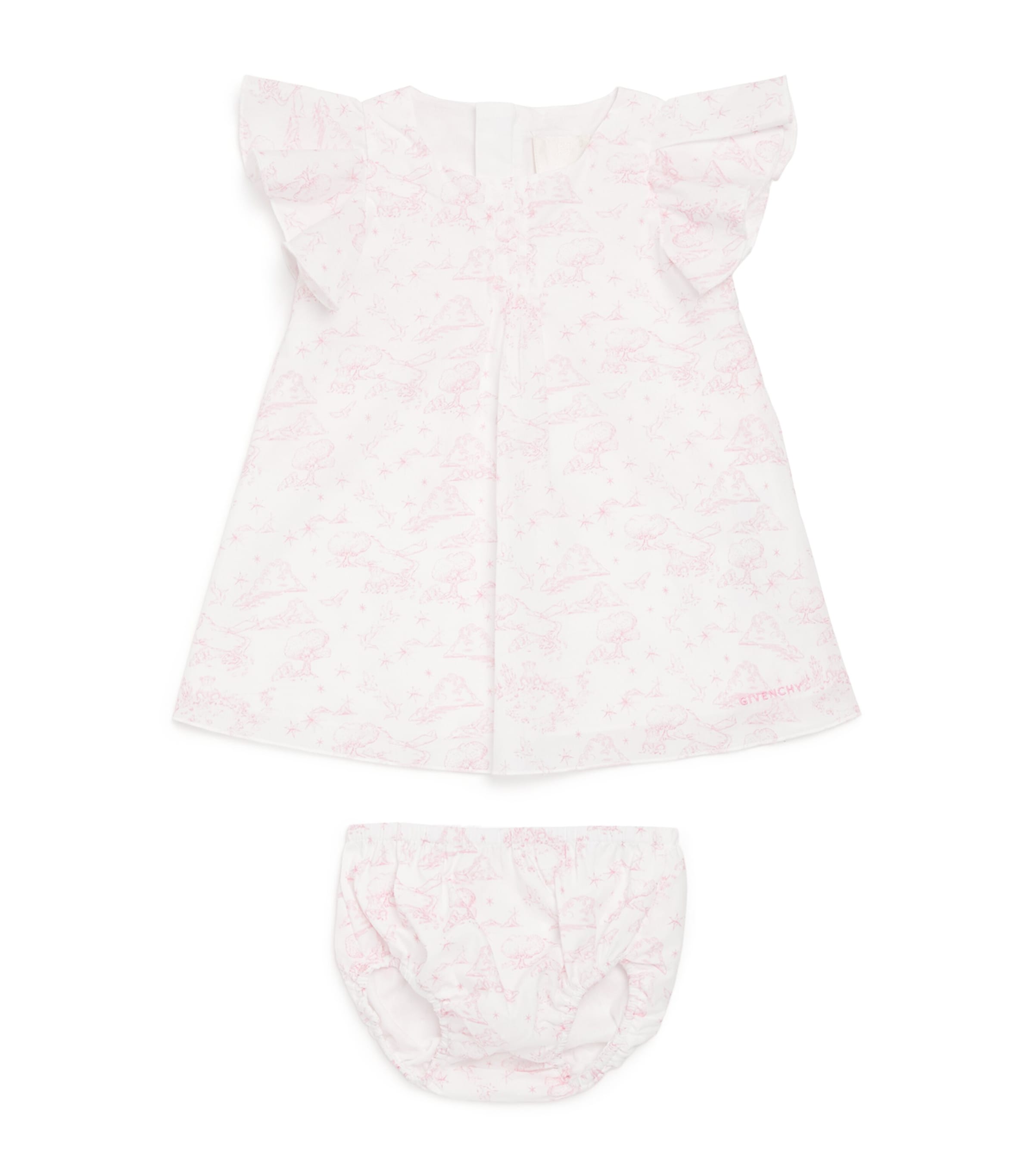 Givenchy Kids Cotton Printed Dress and Bloomers Set (1-18 Months) Pink