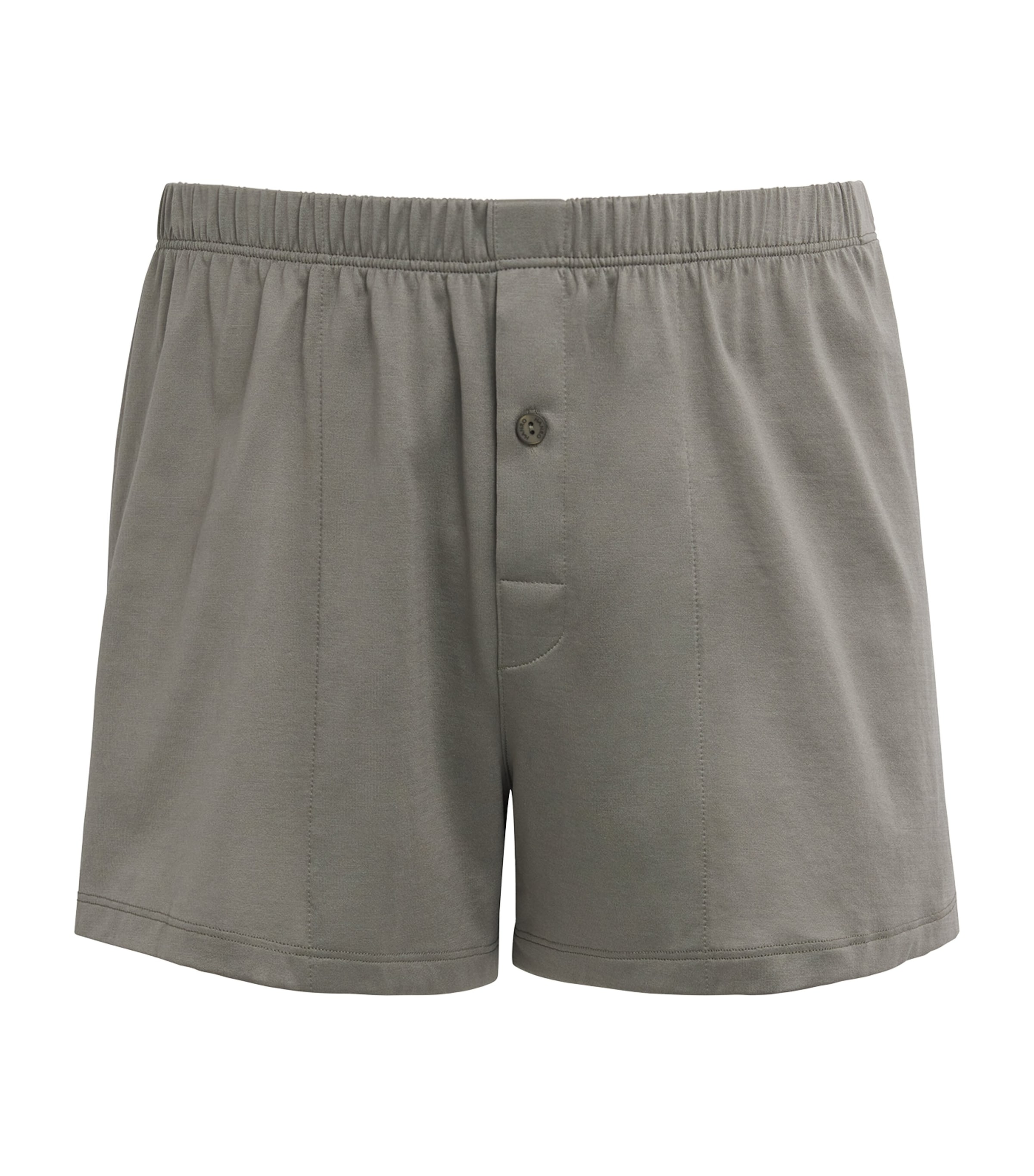 Hanro Mens Cotton Boxer Shorts Smokey Olive