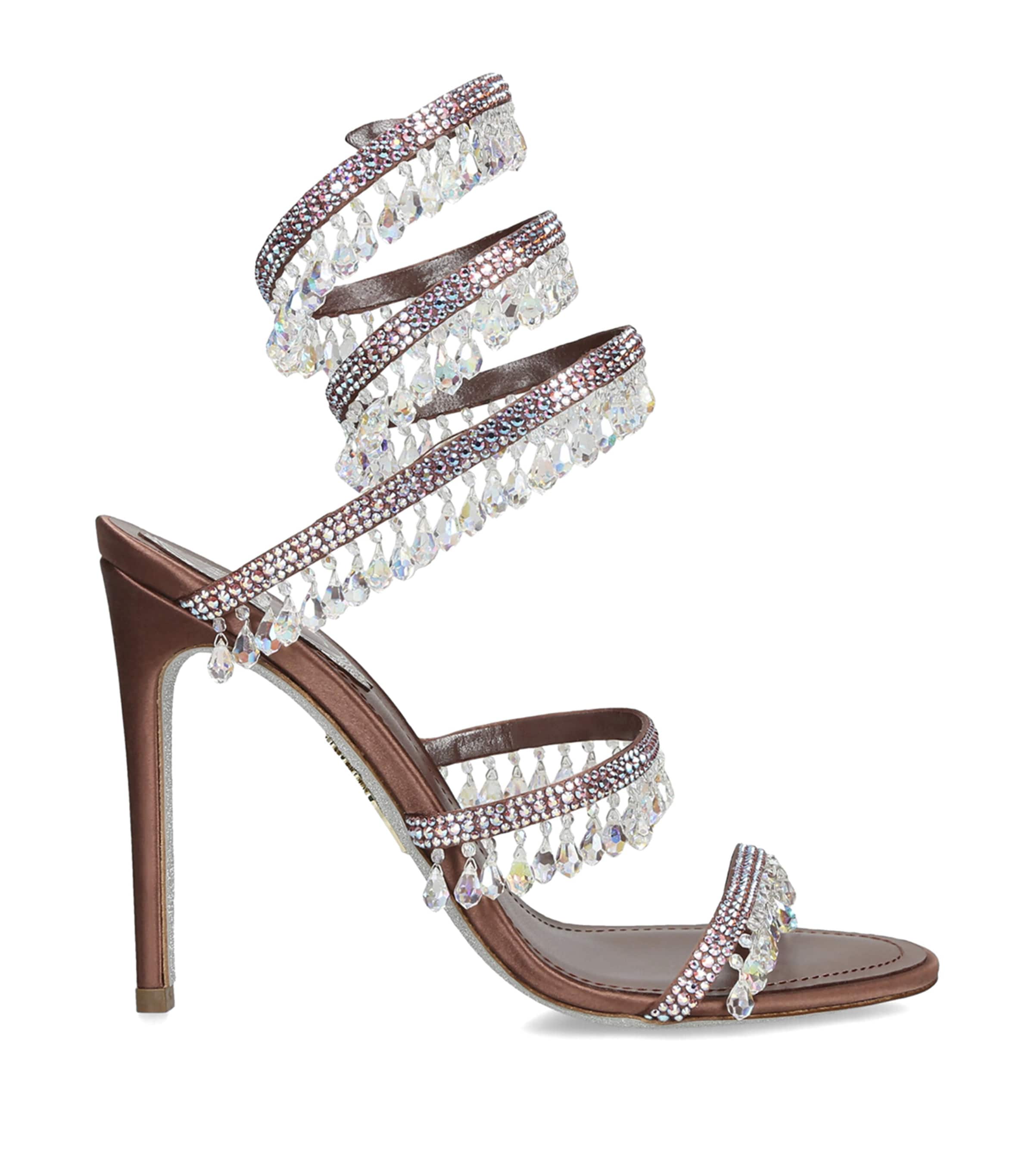 René Caovilla Embellished Chandelier Sandals 105 Brown/oth